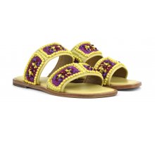 Crochet and beads two-bands sandal F0817888-0241 Outlet Online Shop